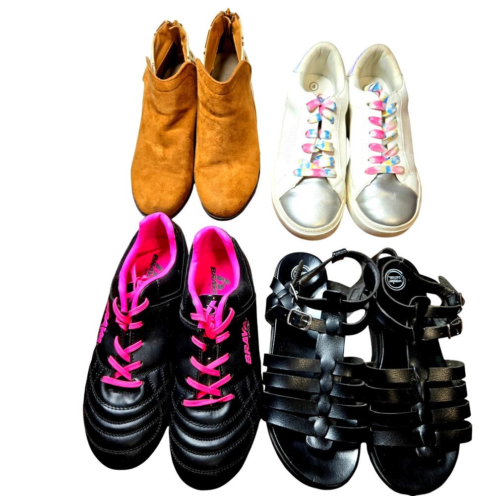 Art Class + More Girl's Size 4 4.5 Ankle Boots Cleats Tennis Shoes  Bulk Lot 4